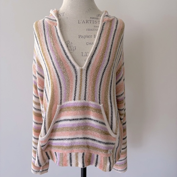 Billabong Tops - Billabong Baja Beach Striped Hooded Knit Sweater